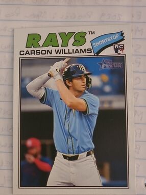 Topps Rays Carson Williams Card - L2026 Topps Heritage